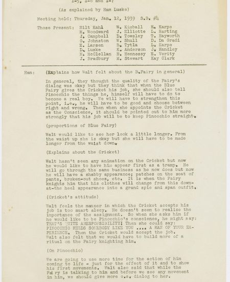 Comments on Pinocchio (1940) Character Development